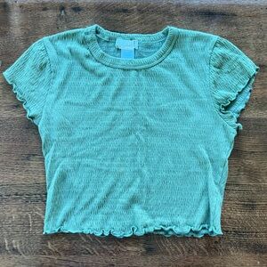 Altar’d State Olive Ruched Crop Top